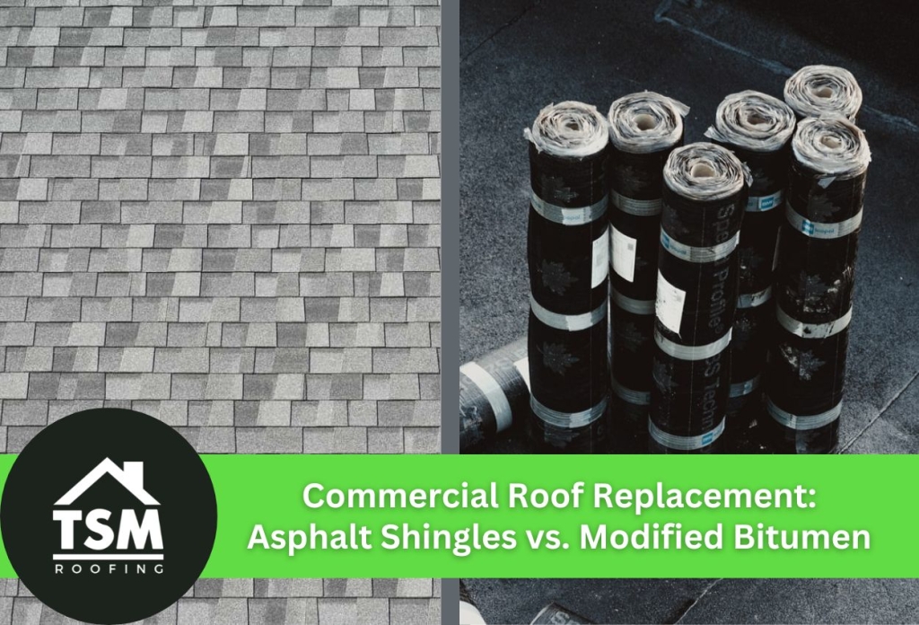 Comparison of asphalt shingles and modified bitumen for roofing.
