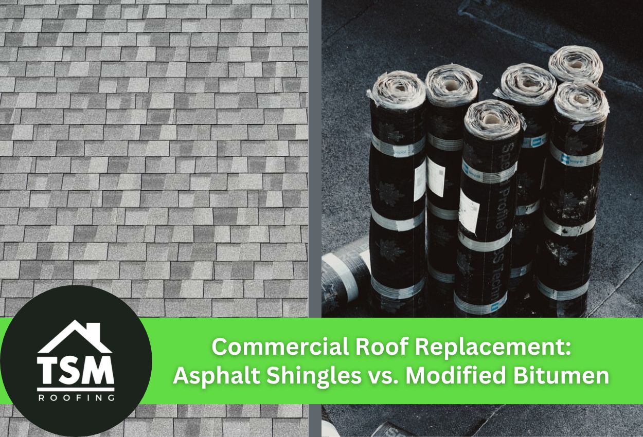 Comparison of asphalt shingles and modified bitumen for roofing.