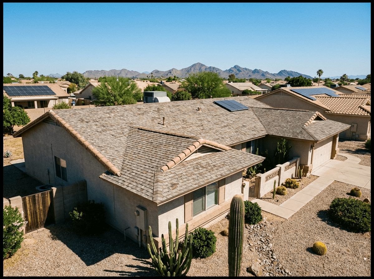 Residential roof in Arizona