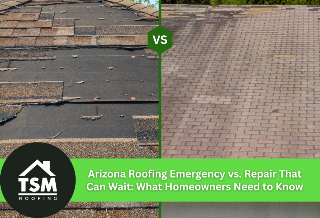 Comparison of damaged roof vs intact roof for Arizona homeowners