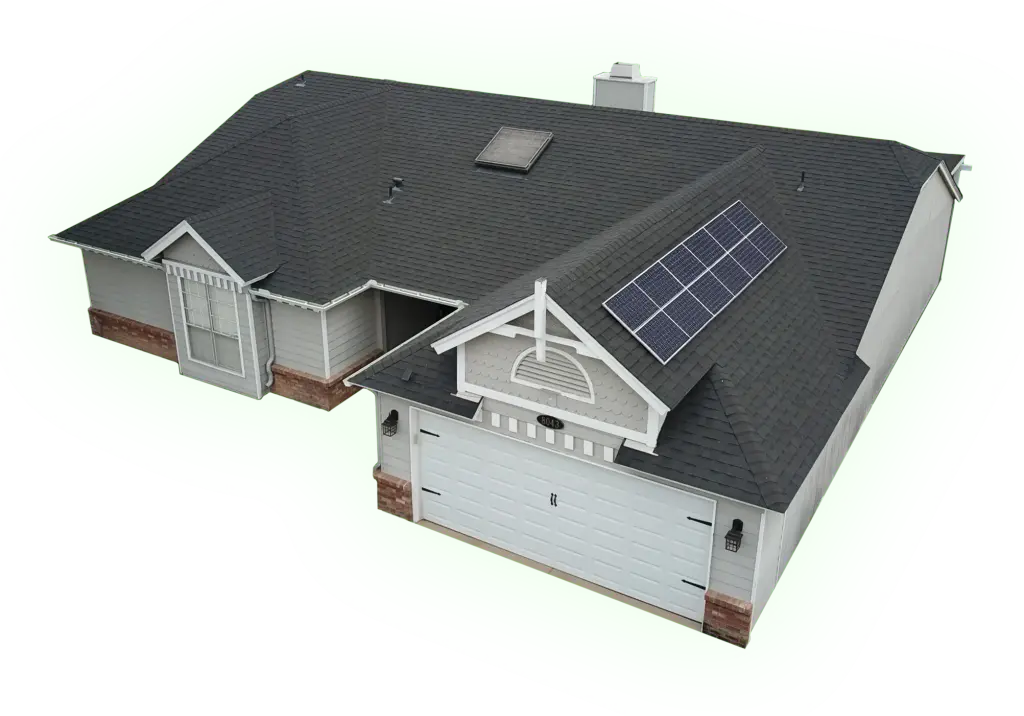 a house with solar panels on the roof