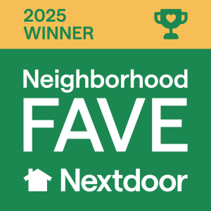 2025 Winner Neighborhood Fave award badge from Nextdoor with trophy icon